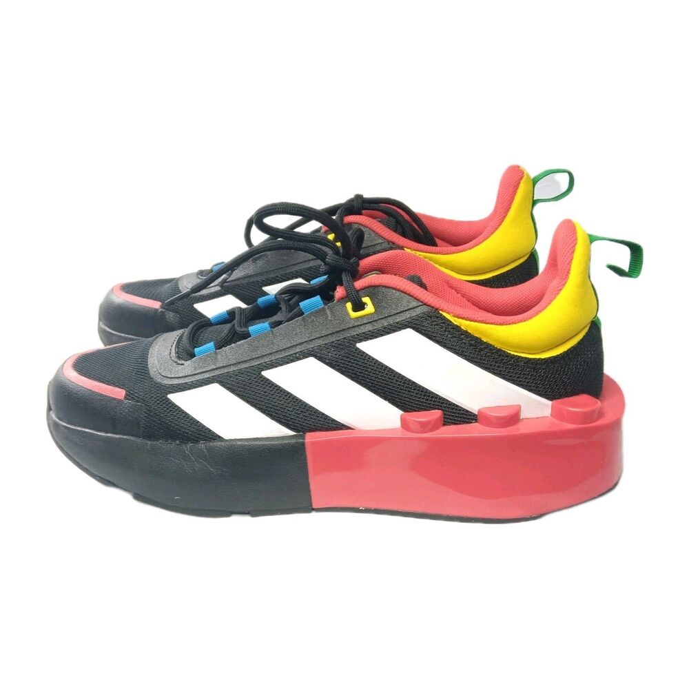 adidas Tech Runner x LEGO Shoes Boys Size 6 Sneakers Low Black Red - HP5882 - Picture 2 of 11